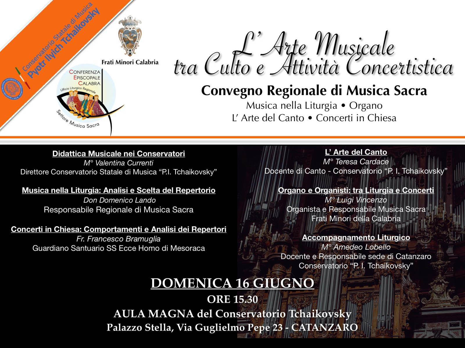 Locandina del 16 giugno per il convegno regionale di musica sacra.